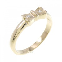 K18YG リボン ダイヤモンド リング 0.02CT