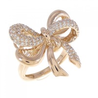 K18PG リボン ダイヤモンド リング 0.41CT