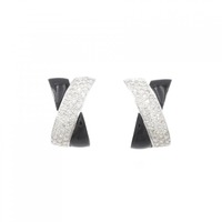 K18WG オニキス ピアス