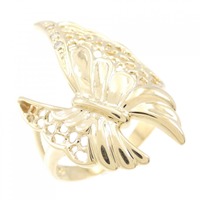 K18YG バタフライ ダイヤモンド リング 0.02CT