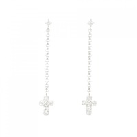 ポンテヴェキオ クロス ダイヤモンド ピアス 0.18CT