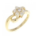 K18YG フラワー ダイヤモンド リング 0.30CT