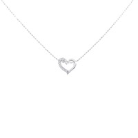 K18WG ハート ダイヤモンド ネックレス 0.10CT
