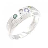 K18WG カラーストーン リング