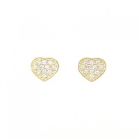 【リメイク】K18YG ハート ダイヤモンド ピアス 0.30CT