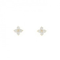 【リメイク】K18YG フラワー ダイヤモンド ピアス 0.30CT