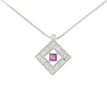 K18WG ルビー ネックレス 0.25CT