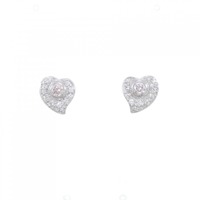 PT ハート ピンクダイヤモンド ピアス 0.20CT