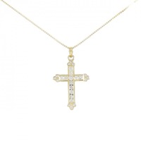 K18YG クロス ダイヤモンド ネックレス 0.50CT