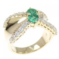 K18YG エメラルド リング 0.58CT