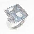 K18WG アクアマリン リング 7.756CT