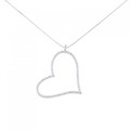 K18WG ハート ダイヤモンド ネックレス 0.40CT