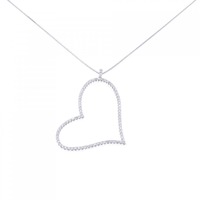 K18WG ハート ダイヤモンド ネックレス 0.40CT