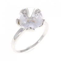 K18WG ホワイトトパーズ リング 3.62CT