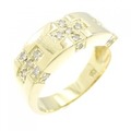K18YG クロス ダイヤモンド リング 0.20CT