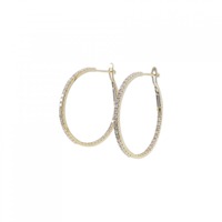 K18YG フープ ダイヤモンド ピアス 1.00CT