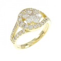 K18YG フラワー ダイヤモンド リング 1.22CT