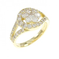 K18YG フラワー ダイヤモンド リング 1.22CT