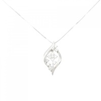 PT/K18WG フラワー ダイヤモンド ネックレス 0.50CT