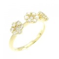 K18YG フラワー ダイヤモンド リング 0.55CT