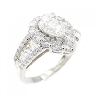 【リメイク】PT ダイヤモンド リング 1.057CT H SI1 ペアシェイプ
