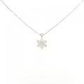 K18WG フラワー ダイヤモンド ネックレス 0.30CT