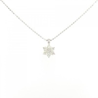 K18WG フラワー ダイヤモンド ネックレス 0.30CT