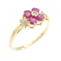 K18YG フラワー ルビー リング 0.50CT
