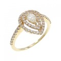 【新品】K18YG ダイヤモンド リング 0.18CT