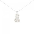 K18WG ドッグ ダイヤモンド ネックレス 0.04CT