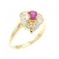 K18YG ルビー リング 0.20CT