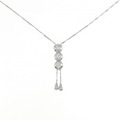 K18WG スリーストーン ダイヤモンド ネックレス 0.50CT