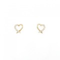 【新品】K18YG ハート ダイヤモンド ピアス 0.20CT