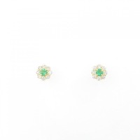【新品】K18YG エメラルド ピアス 0.16CT
