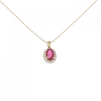 【リメイク】K18YG 非加熱 スピネル ネックレス 1.61CT ビルマ産