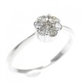 K18WG フラワー ダイヤモンド リング 0.20CT
