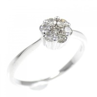 K18WG フラワー ダイヤモンド リング 0.20CT