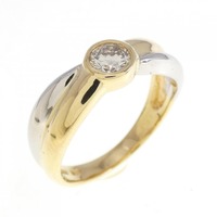 K18YG/PT ダイヤモンド リング 0.31CT