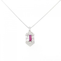 PT 非加熱 ルビー ネックレス 0.42CT モザンビーク産