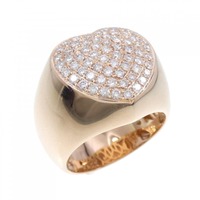 18KPG パヴェ ハート ダイヤモンド リング 0.72CT