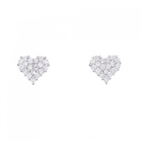 K18WG ハート ダイヤモンド ピアス 0.60CT