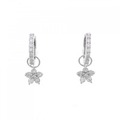 K18WG フラワー ダイヤモンド ピアス 0.92CT