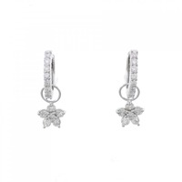 K18WG フラワー ダイヤモンド ピアス 0.92CT
