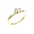 K18YG フラワー ダイヤモンド ピンキー リング 0.05CT