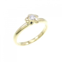 K18YG フラワー ダイヤモンド ピンキー リング 0.05CT