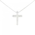K18WG クロス ダイヤモンド ネックレス 0.30CT