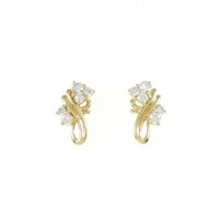 K18YG フラワー ダイヤモンド ピアス 0.63CT