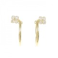 K18YG フラワー ダイヤモンド ピアス 1.21CT