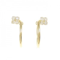 K18YG フラワー ダイヤモンド ピアス 1.21CT