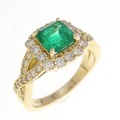 【リメイク】K18YG エメラルド リング 0.943CT コロンビア産